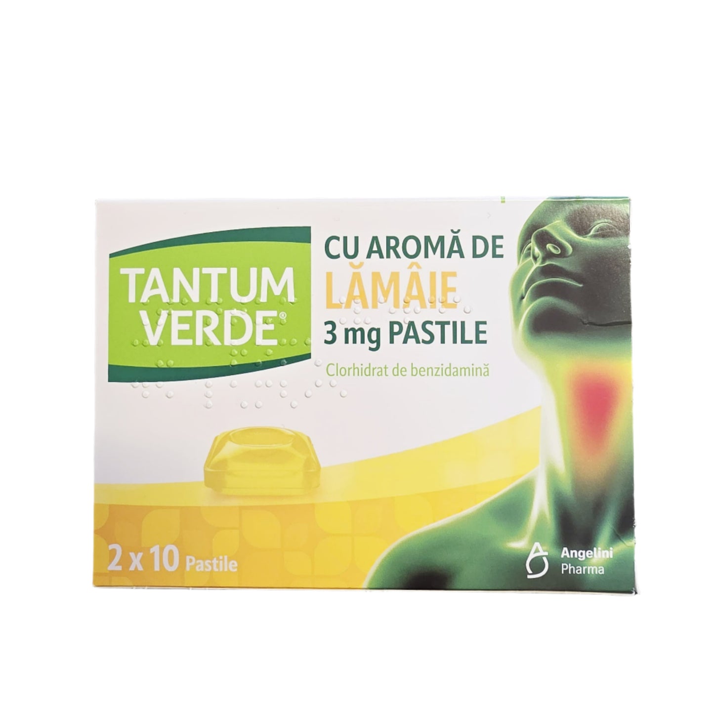 Tantum Verde cu aroma de lamaie NEW, 3 mg, 20 pastile, Angelini
