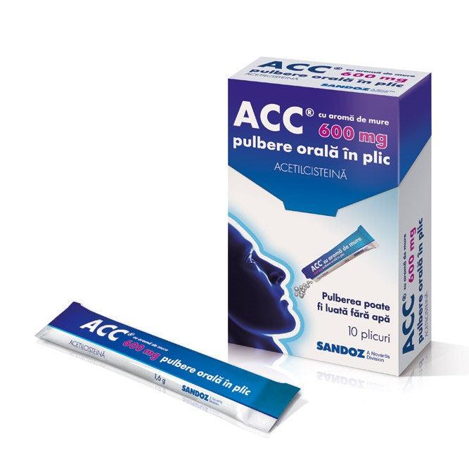 ACC cu aroma de mure, 600 miligrame, 10 plicuri, Sandoz