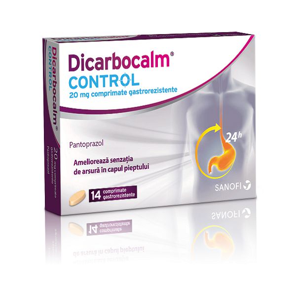 Dicarbocalm Control, 20 mg, 14 comprimate gastrorezistente, Sanofi