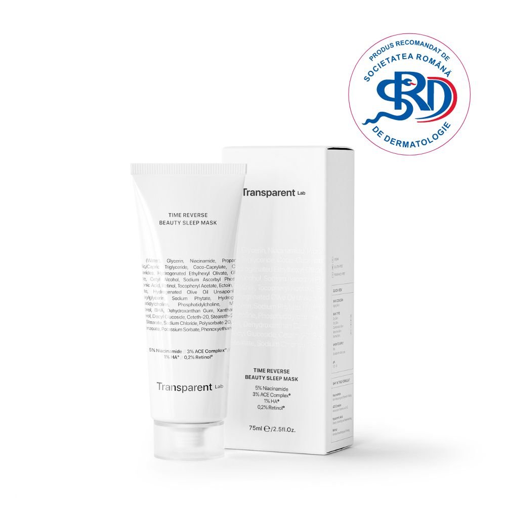 Masca de noapte anti-aging cu Niacinamide si Retinol, 75ml, Transparent Lab