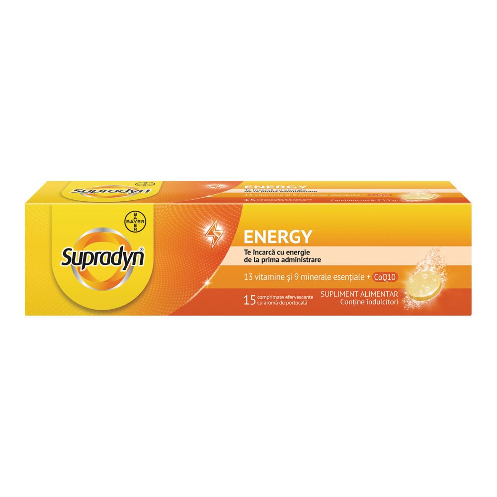 Multivitamine si minerale Supradyn Energy cu Coenzima Q10, 15 comprimate efervescente, Bayer