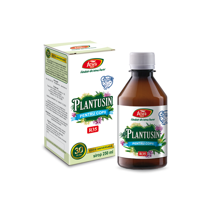 Plantusin pentru copii, sirop cu fructoza, R35, 250 ml, Fares