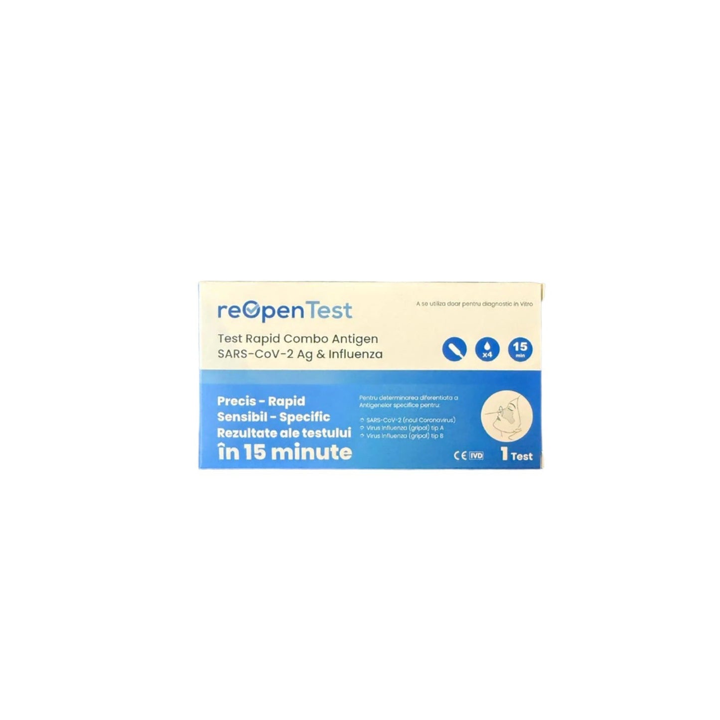 Test Rapid Combo Covid-19 + Gripa A/B, 1 Test