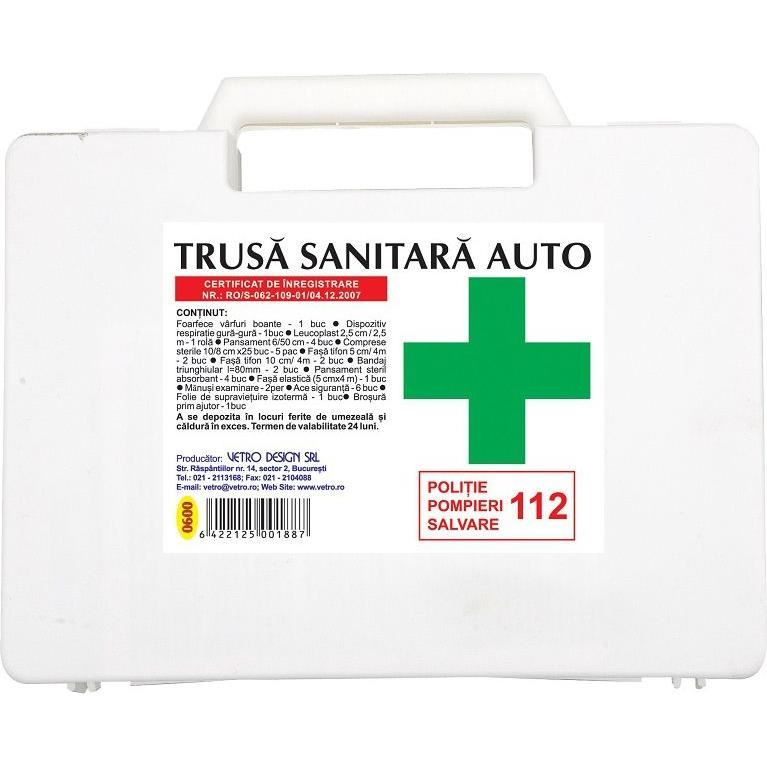 Trusa sanitara auto de prim ajutor