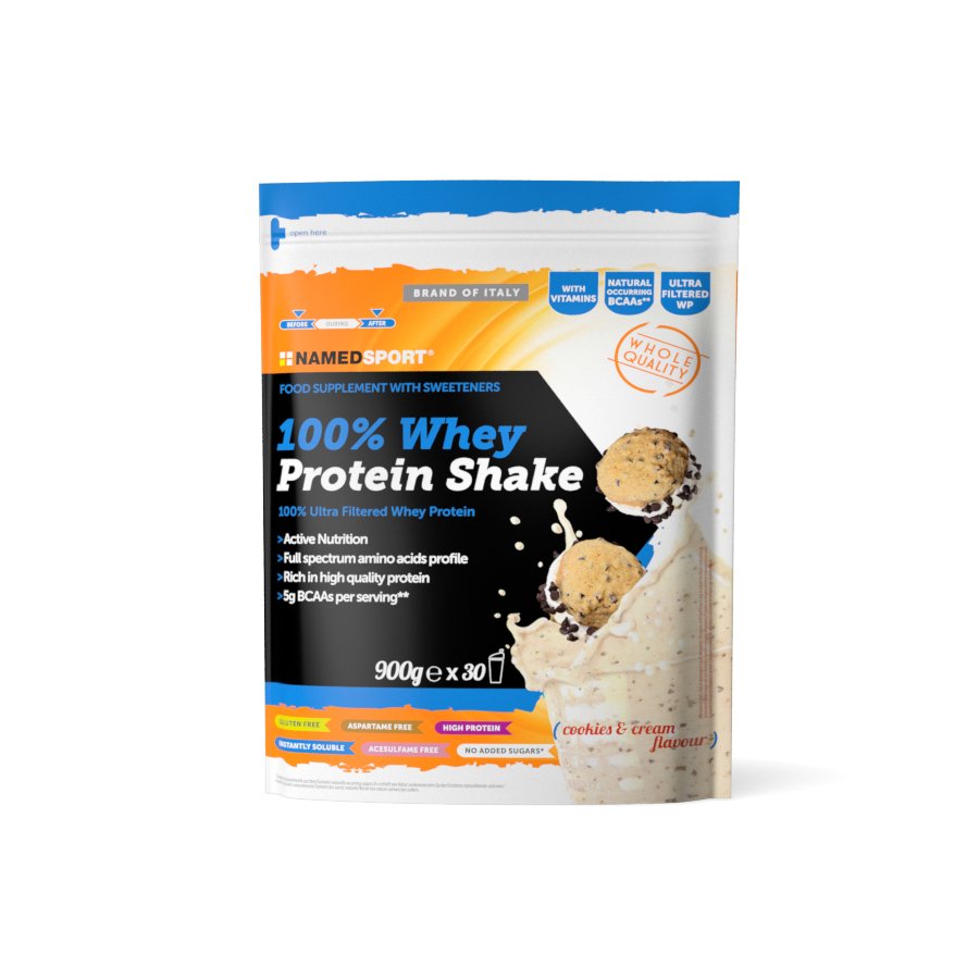 100% WHEY PROTEIN SHAKE> Cookies & Cream, 900 gr, Named Sport