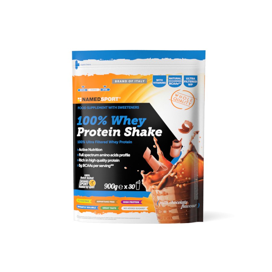 100% WHEY PROTEIN SHAKE> Milk Chocolate, 900 gr, Named Sport