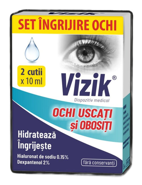 Picături pentru ochi uscaţi şi obosiţi, Set (2 x 10 ml), Vizik