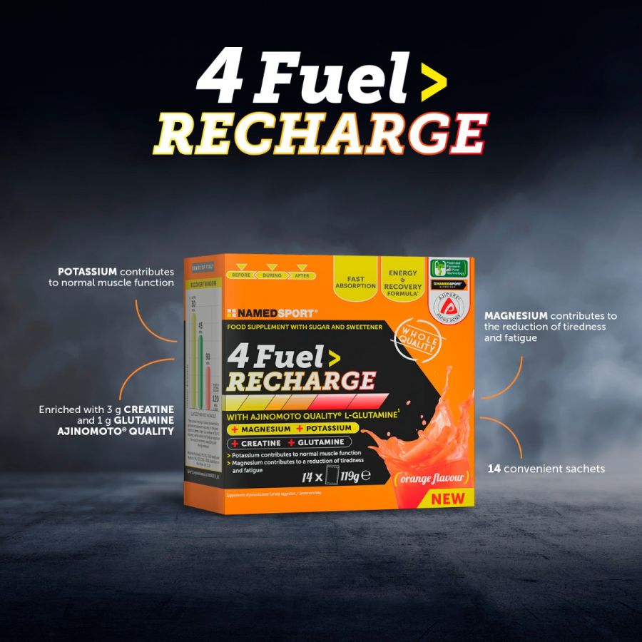 4FUEL> RECHARGE, 119 gr, 14 plicuri de 8.5 gr, Named Sport