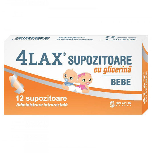 4Lax Bebe 750 miligrame, 12 supozitoare, Solacium Pharma-