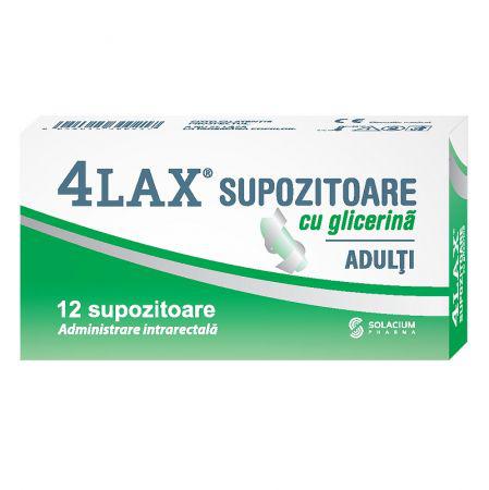 4Lax, Supozitoare cu glicerina pentru adulti, 12 bucati, Solacium Pharma