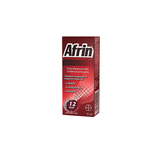 Afrin decongestionant nazal spray, 0,5 miligrame/mililitru, 15 mililitri, Bayer