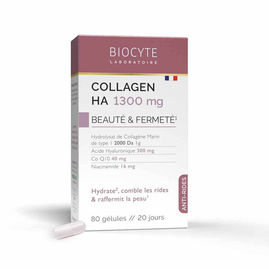 Antirid Colagen HA 1300mg Frumusețe și fermitate 80 capsule, Biocyte