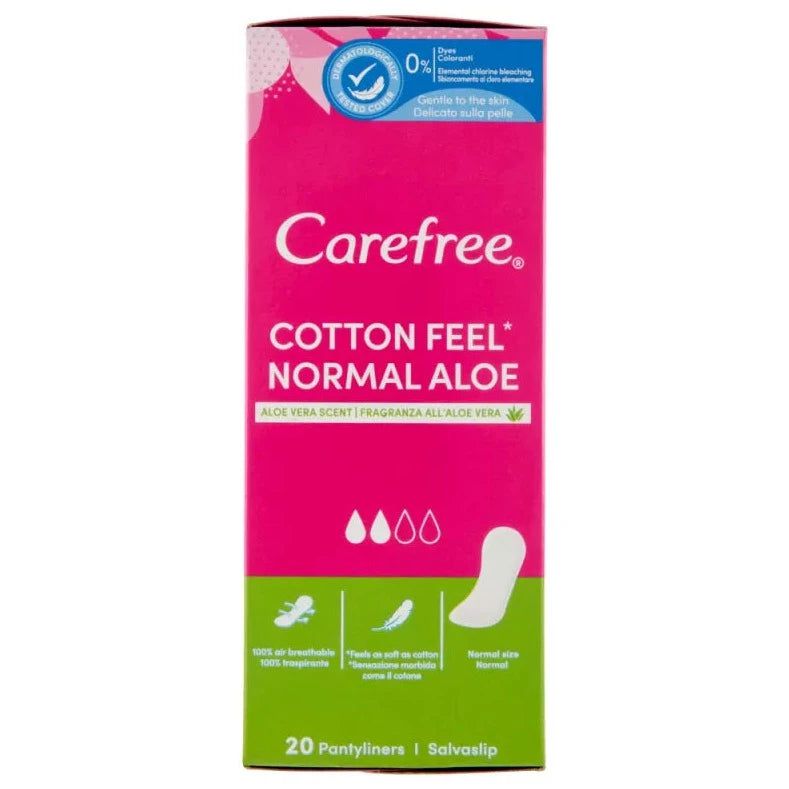 Absorbante Pantyliners Normal Aloe Carefree, 20 bucati, Johnson&Johnson