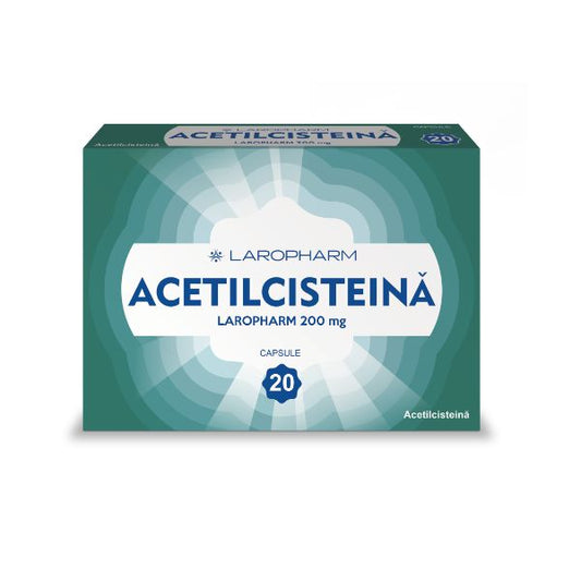 Acetilcisteina, 200 miligrame, 20 capsule, Laropharm-