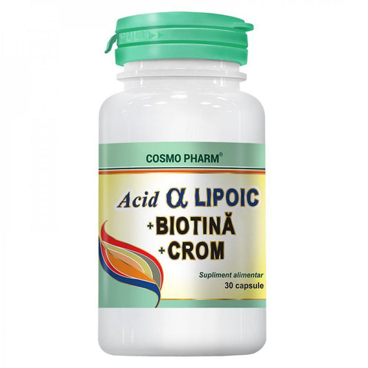 Acid Alfa Lipoic cu Biotina si Crom, 30 capsule, Cosmopharm-