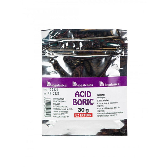 Acid Boric Pulbere, 30 grame, Biogalenica