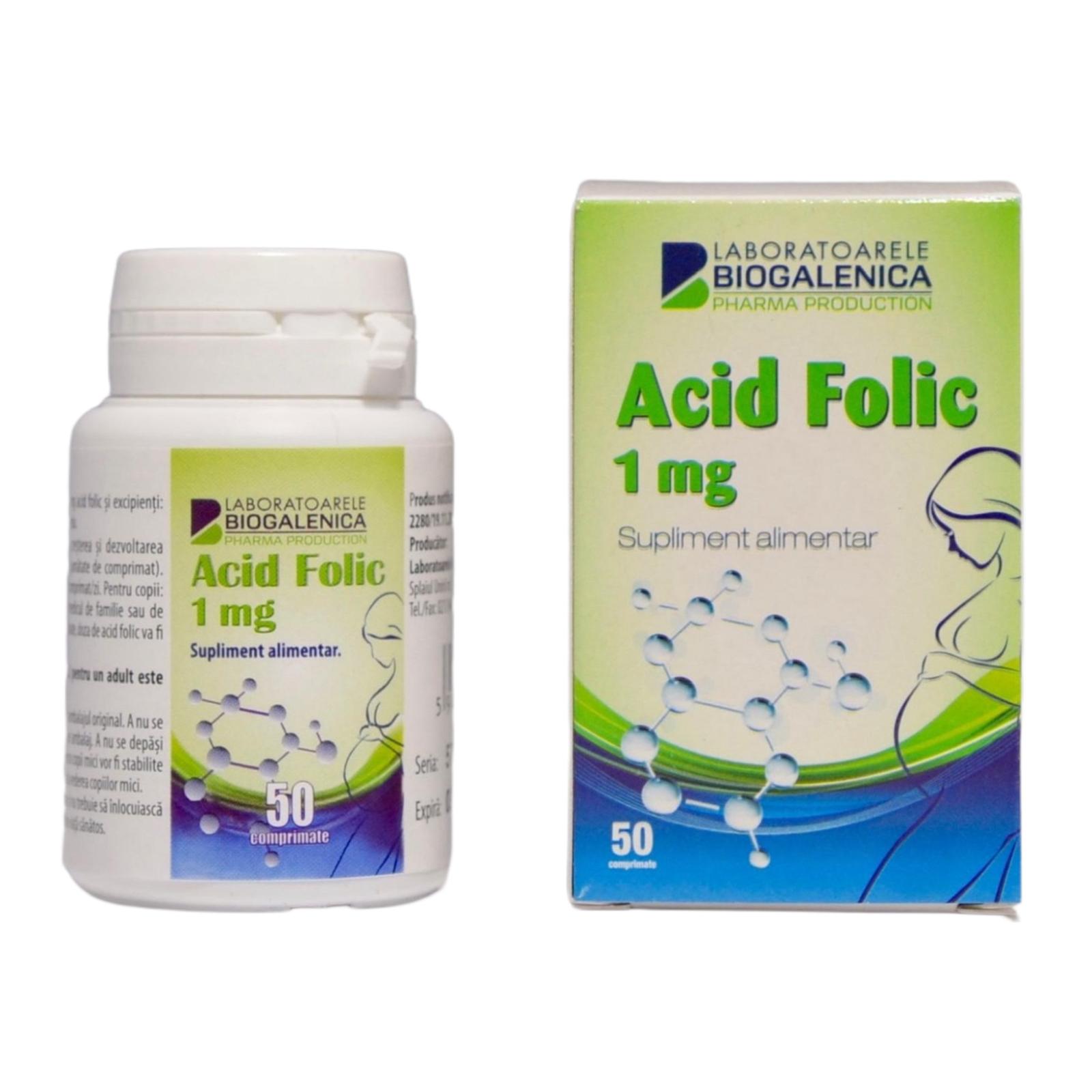 Acid Folic, 1 mg, 50 comprimate, Biogalenica-