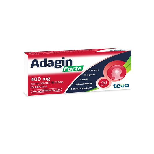 Adagin Forte, 400 miligrame, 10 comprimate filmate, Teva-