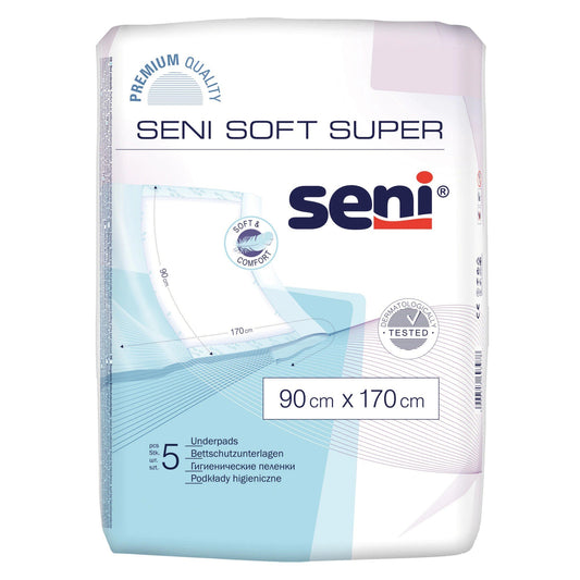 Aleze / Protectii pentru pat Seni Soft Super, 90 x 170 cm, 5 bucati, Seni - 5900516693978