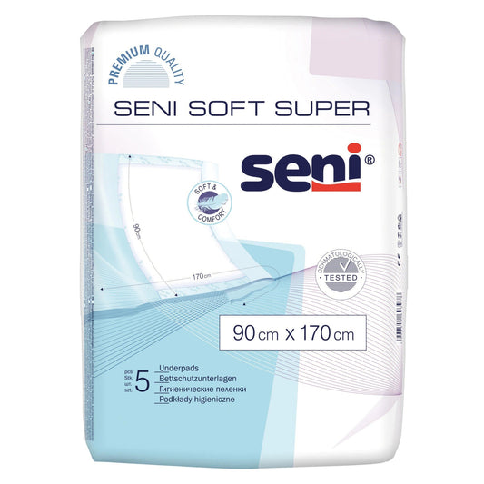 Aleze / Protectii pentru pat Seni Soft Super, 90 x 170 cm, 5 bucati, Seni