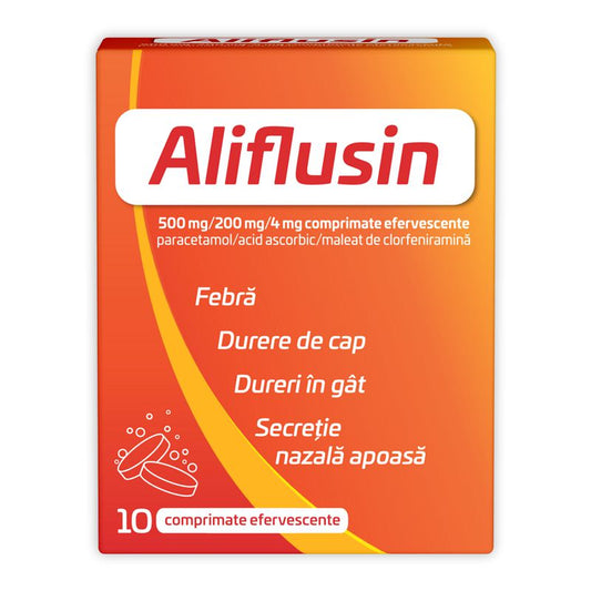 Aliflusin, 500 miligrame/200 miligrame/4 miligrame, 10 comprimate efervescente, Natur Produkt Pharma-