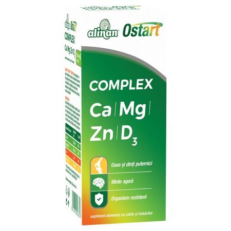 Alinan Ostart Complex Ca Mg Zn D3 sirop, 200ml, Fiterman Pharma-