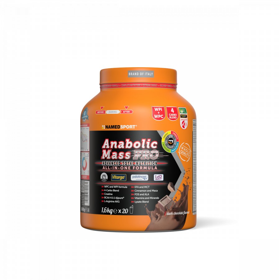 ANABOLIC MASS PRO> Dark Chocolate, 1600 gr, Named Sport