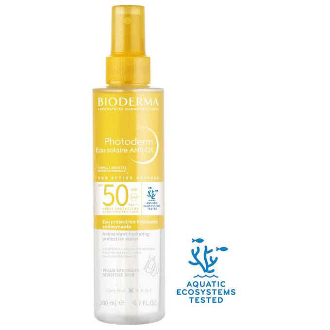 Apa cu protectie solara SPF 50 pentru piele sensibila Photoderm Anti-Ox, 200 ml, Bioderma