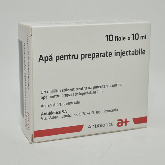 Apa pentru preparate injectabile, 10 fiole x 10 ml, Antibiotice SA-