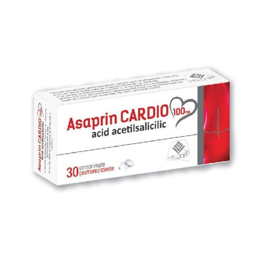 Asaprin Cardio, 100 mg, 30 comprimate gastrorezistente, Helcor-