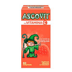 Ascovit cu Vitamina C, aroma de capsuni, 60 comprimate, Omega Pharma