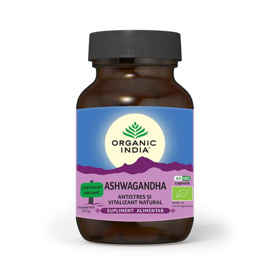 Ashwagandha | Antistres si Energizant Natural, 60 capsule vegetale, Organic India-