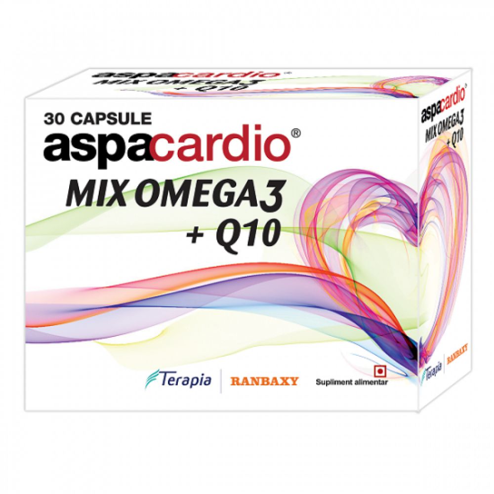 Aspacardio Mix Omega3 + Q10, 30 capsule, Terapia-