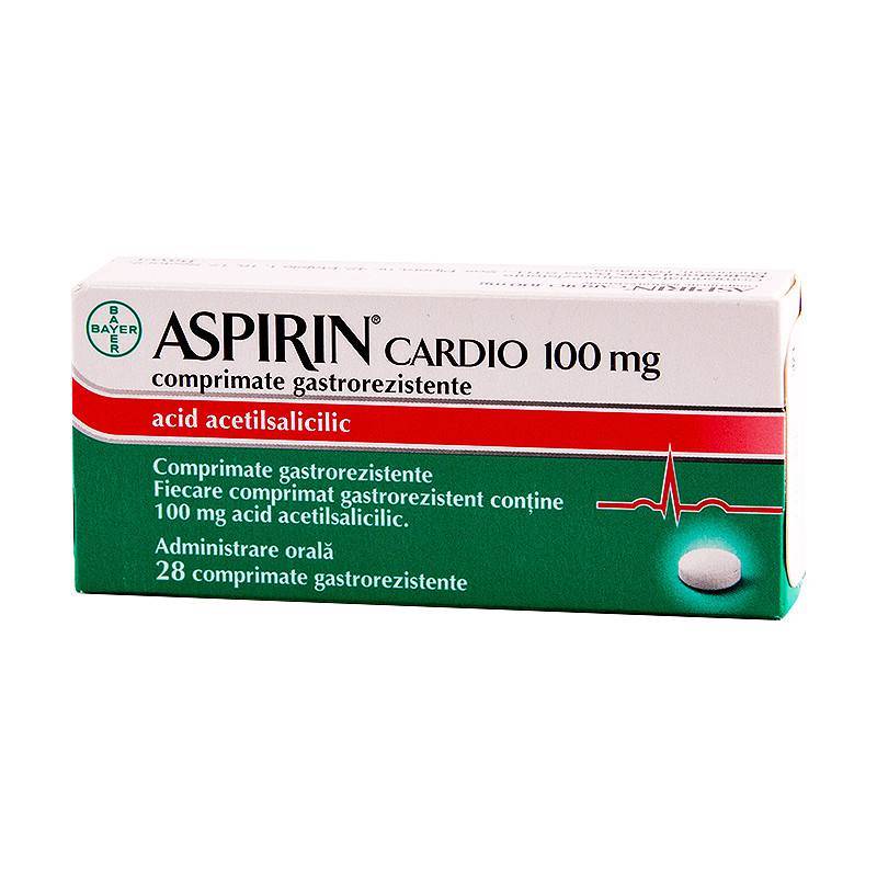 Aspirin Cardio, 100 miligrame, 28 comprimate gastrorezistente, Bayer-