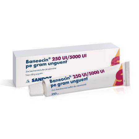 Baneocin unguent, 250 UI/5000 UI pe gram, 20 g, Sandoz-