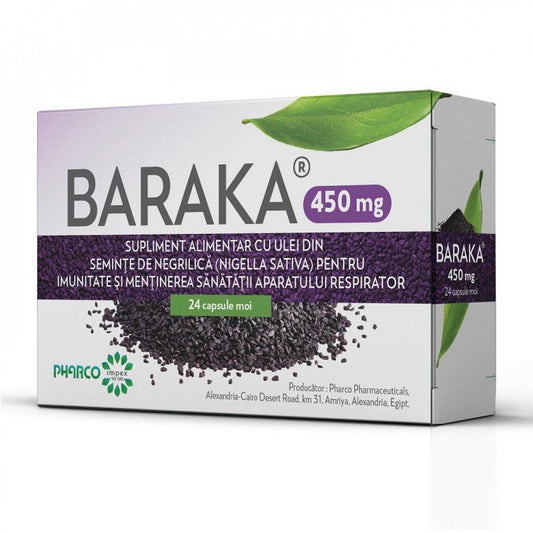 Baraka, 450 mg, 450 mg, 24 capsule moi, Pharco