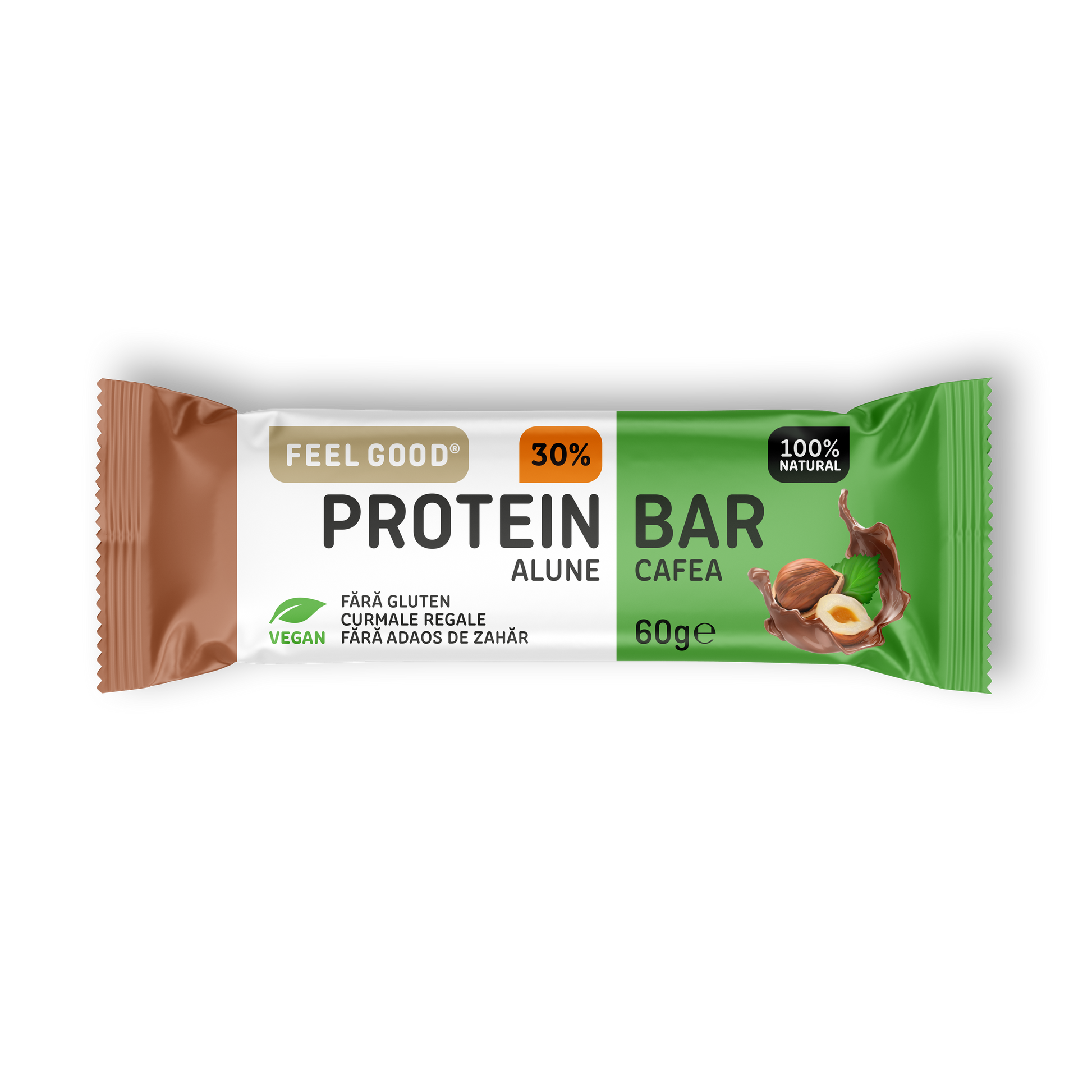 Baton proteic cu alune și cafea, 60g x 1 baton, Feel Good