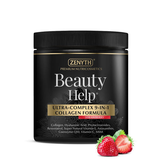 Beauty Help Ultra-Complex 9-in-1 Collagen Formula cu aroma de capsuni, 300 g, Zenyth