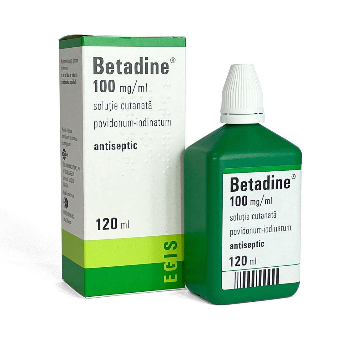 Betadine solutie, 100 mg/ml, 120 ml, Egis Pharmaceuticals-