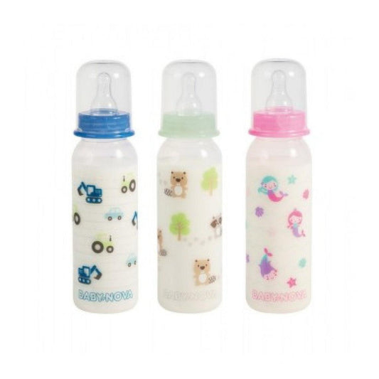 Biberon PP, fara BPA, decor animalute, 120ml, Babynova-