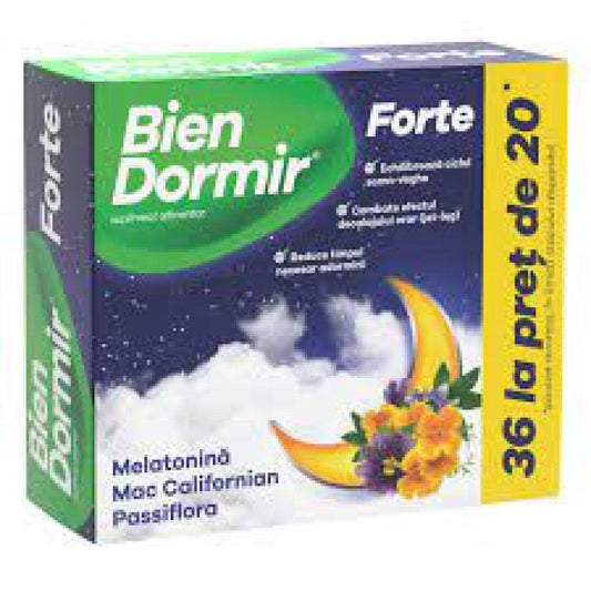 Bien Dormir Forte, 36 capsule la pret de 20, Fiterman Pharma-