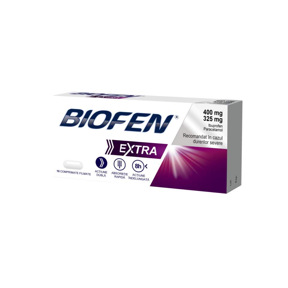 Biofen Extra, 400 mg/325mg, 10 comprimate filmate, Biofarm