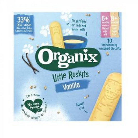 Biscuiti Bio cu vanilie pentru sugari Little Ruskits, +6 luni, 60 g, Organix-