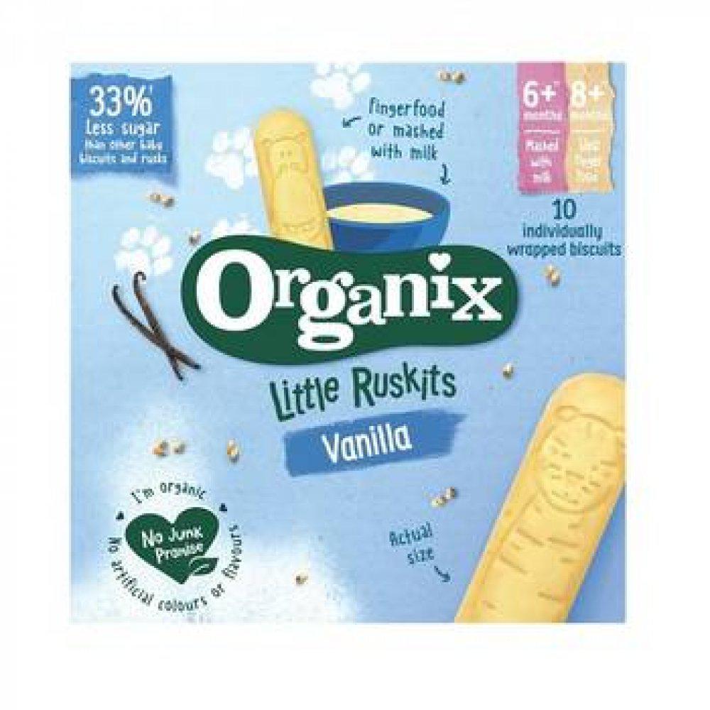 Biscuiti Bio cu vanilie pentru sugari Little Ruskits, +6 luni, 60 g, Organix