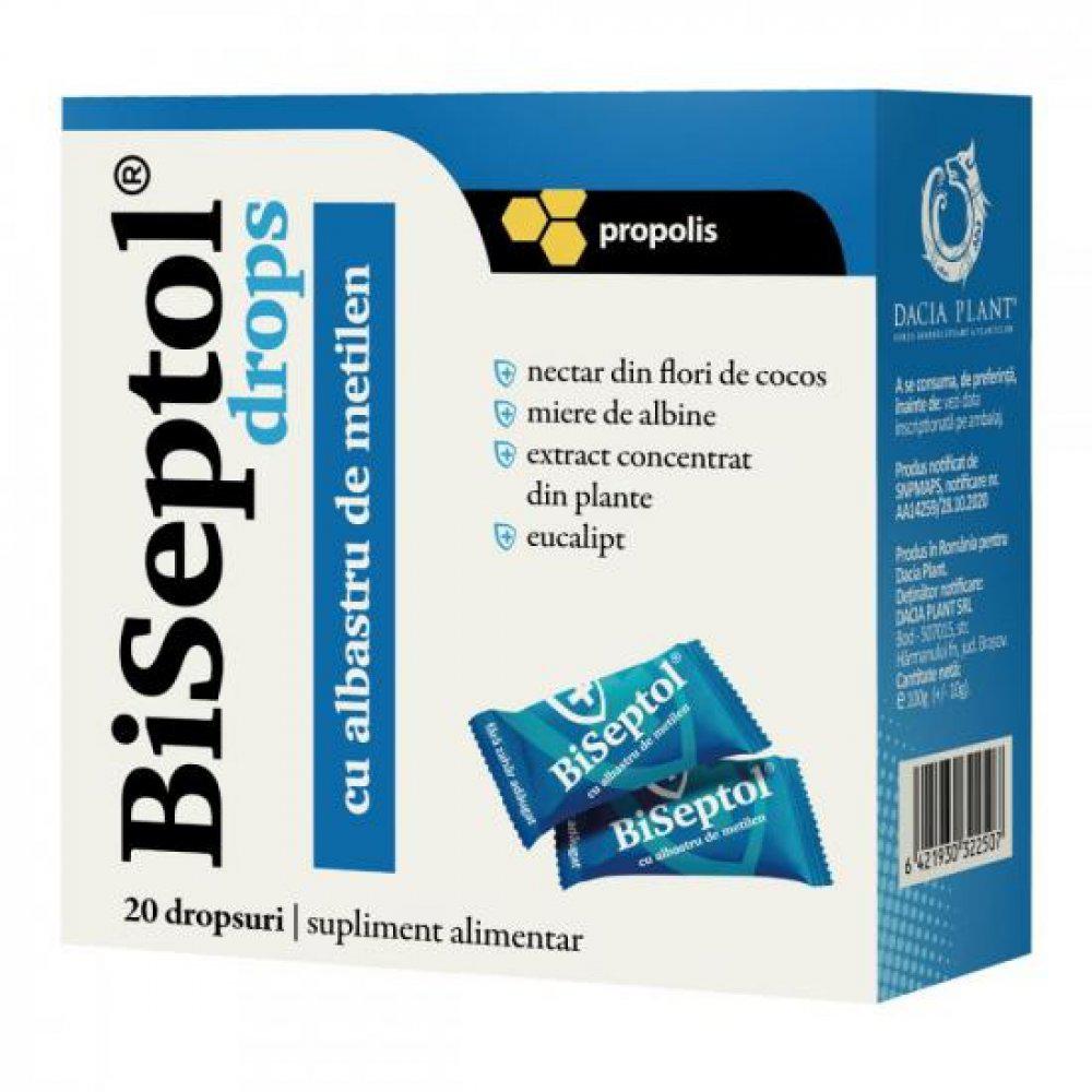 BiSeptol drops, 20 bucati, Dacia Plant-