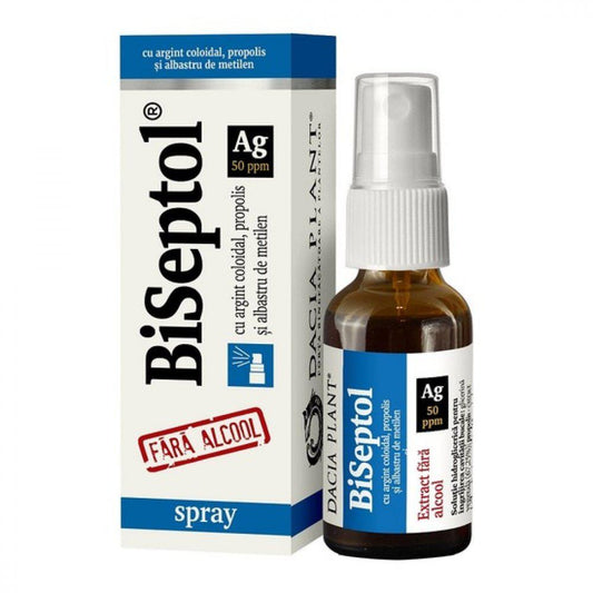 Biseptol, Spray de gura cu Argint Coloidal, 20ml, Dacia Plant