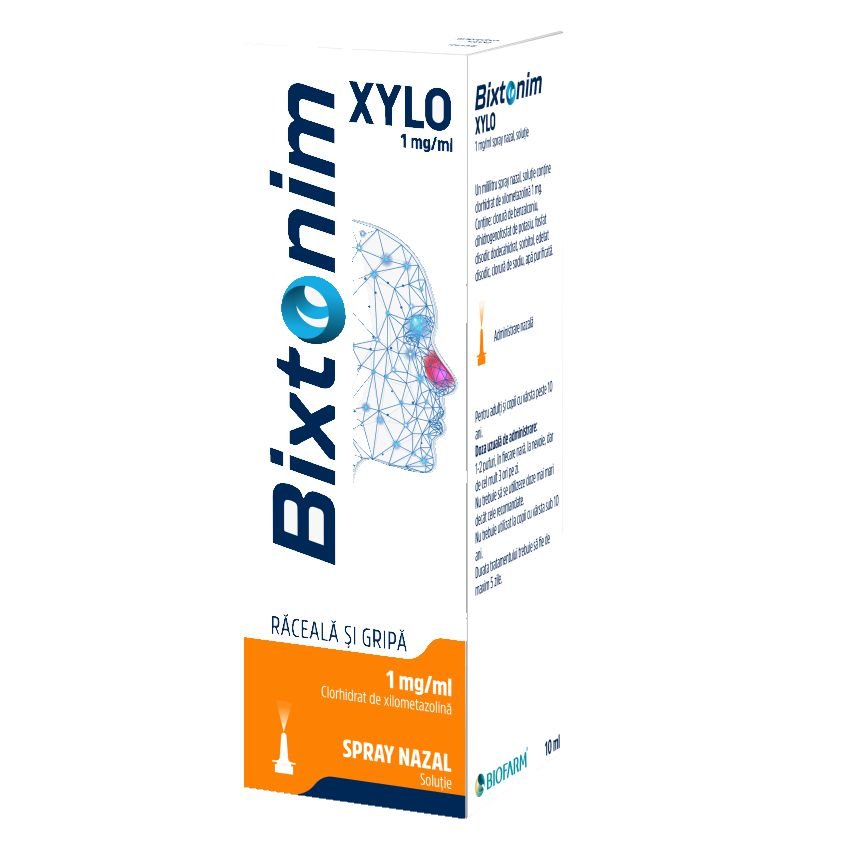 Bixtonim Xylo spray nazal adulti, 1 mg/ml, 10 ml, Biofarm-