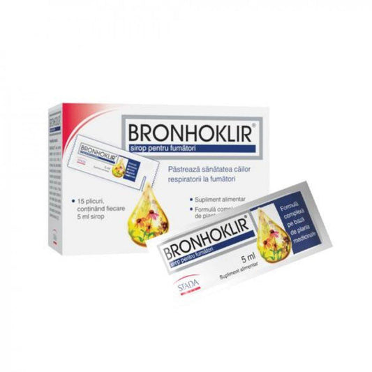 Bronhoklir sirop pentru fumatori, 15 plicuri, Stada-