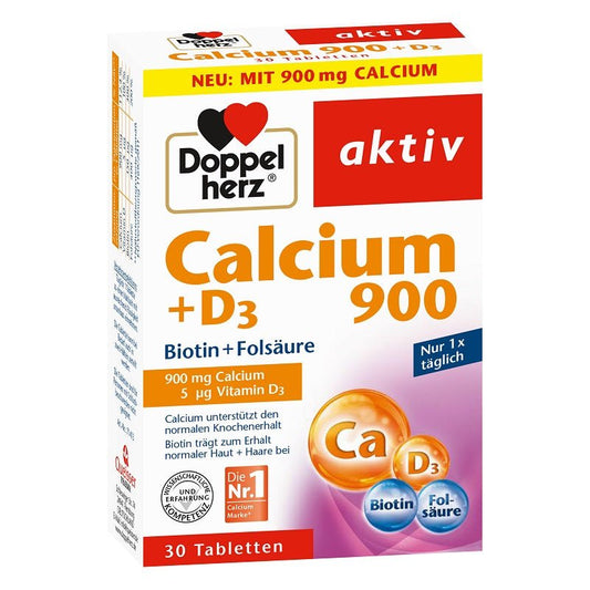 Calciu 900 mg + D3, 30 comprimate, Doppelherz - 4009932137149