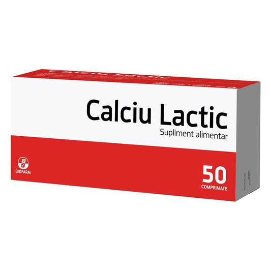 Calciu Lactic, 50 comprimate, Biofarm-